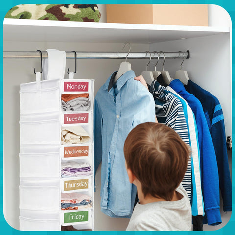 Yeyeplum clear weekday label tabs inserted in shelves for easy daily planning