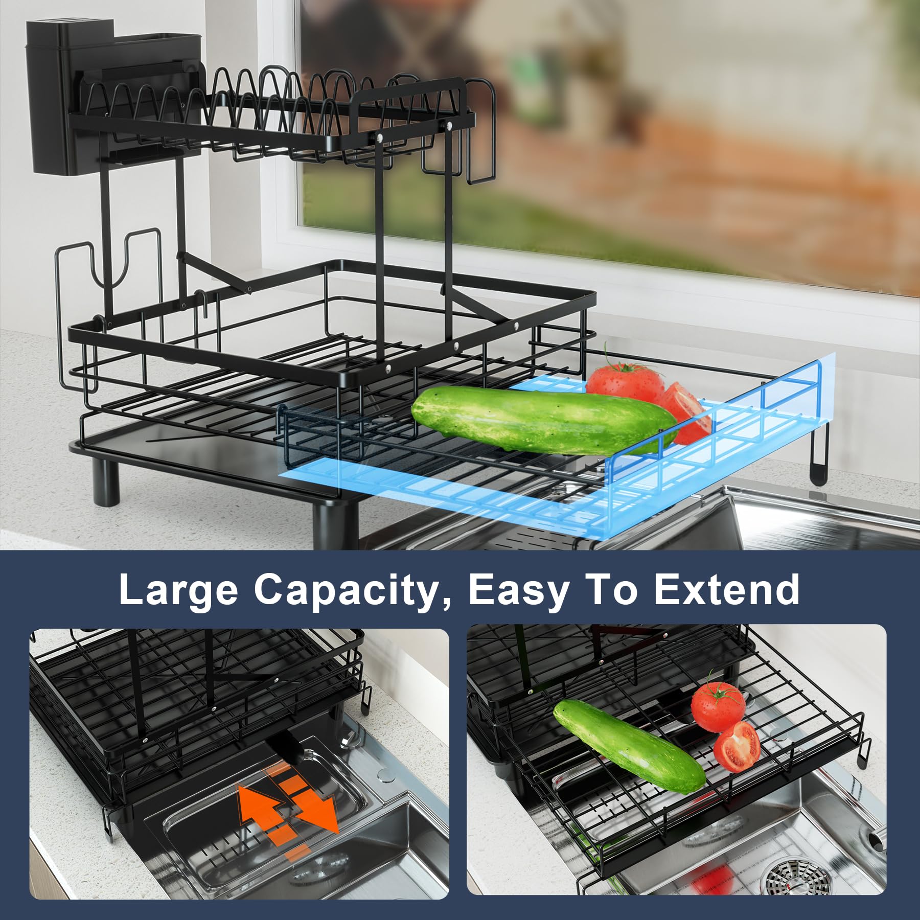 YEYPOP fully loaded rack with plates and bowls saving counter space