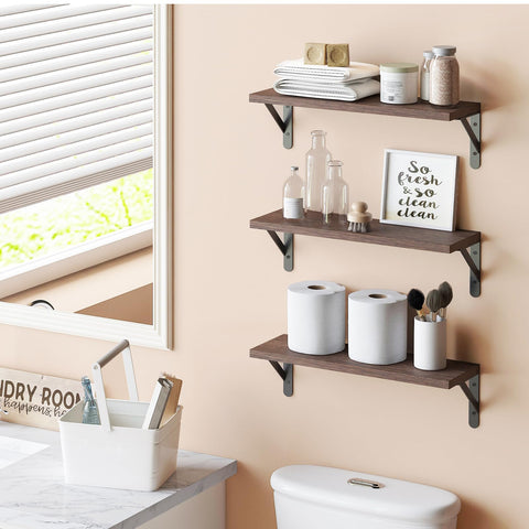 YGEOMER shelf beside a book for size comparison showing compact 16.5in footprint