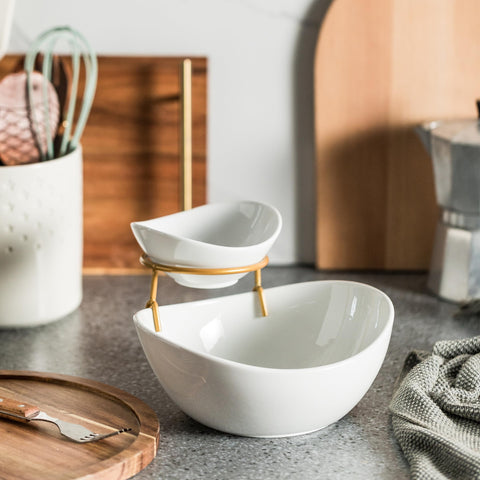 YHOSSEUN gold metal stand detail showing elegant finish and stable support