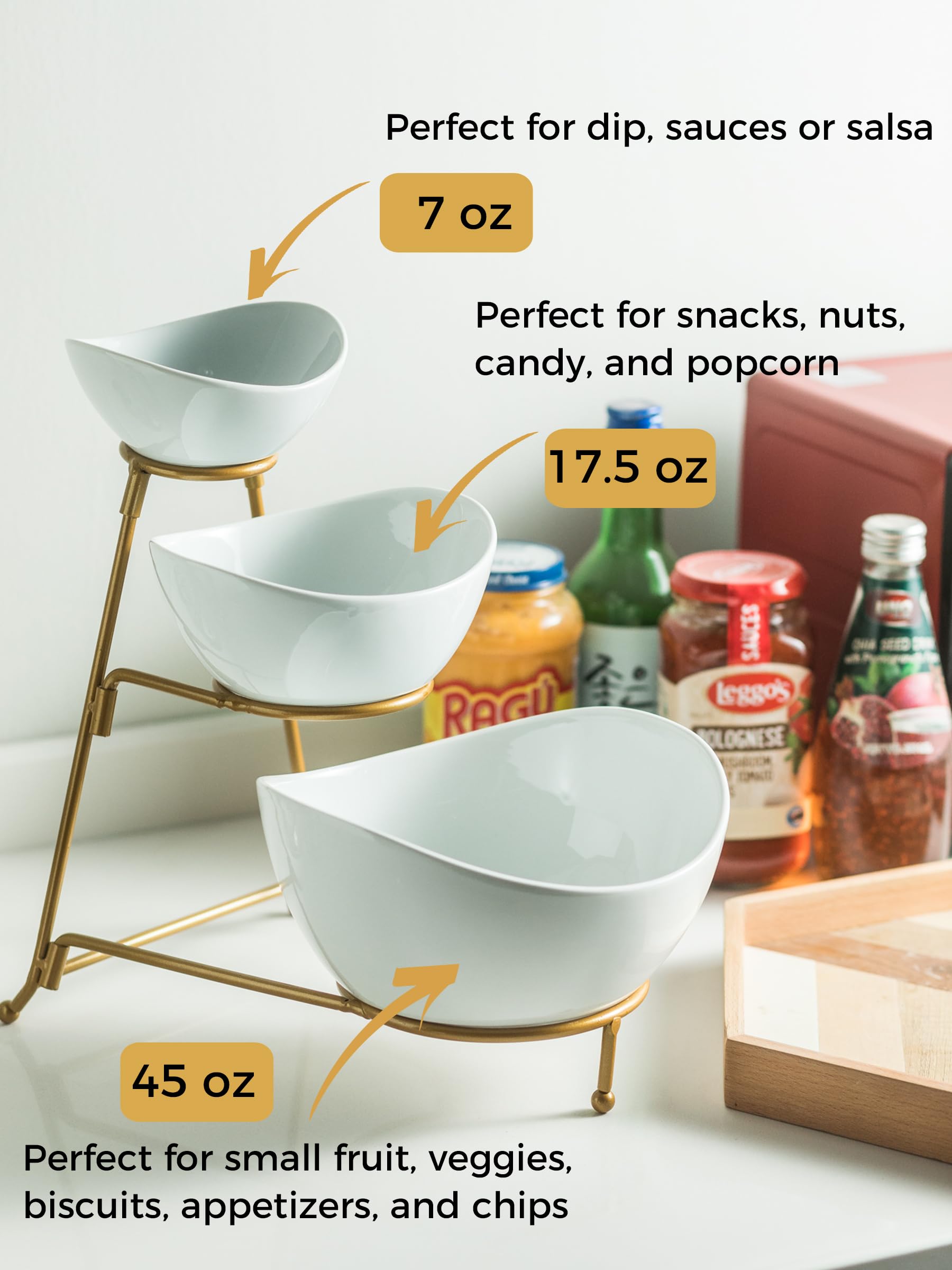 YHOSSEUN middle bowl holding nuts shows versatile snack presentation