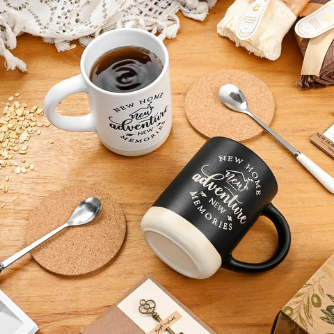 YHRJWN pair of 16oz ceramic mugs close-up, durable microwave-safe benefit