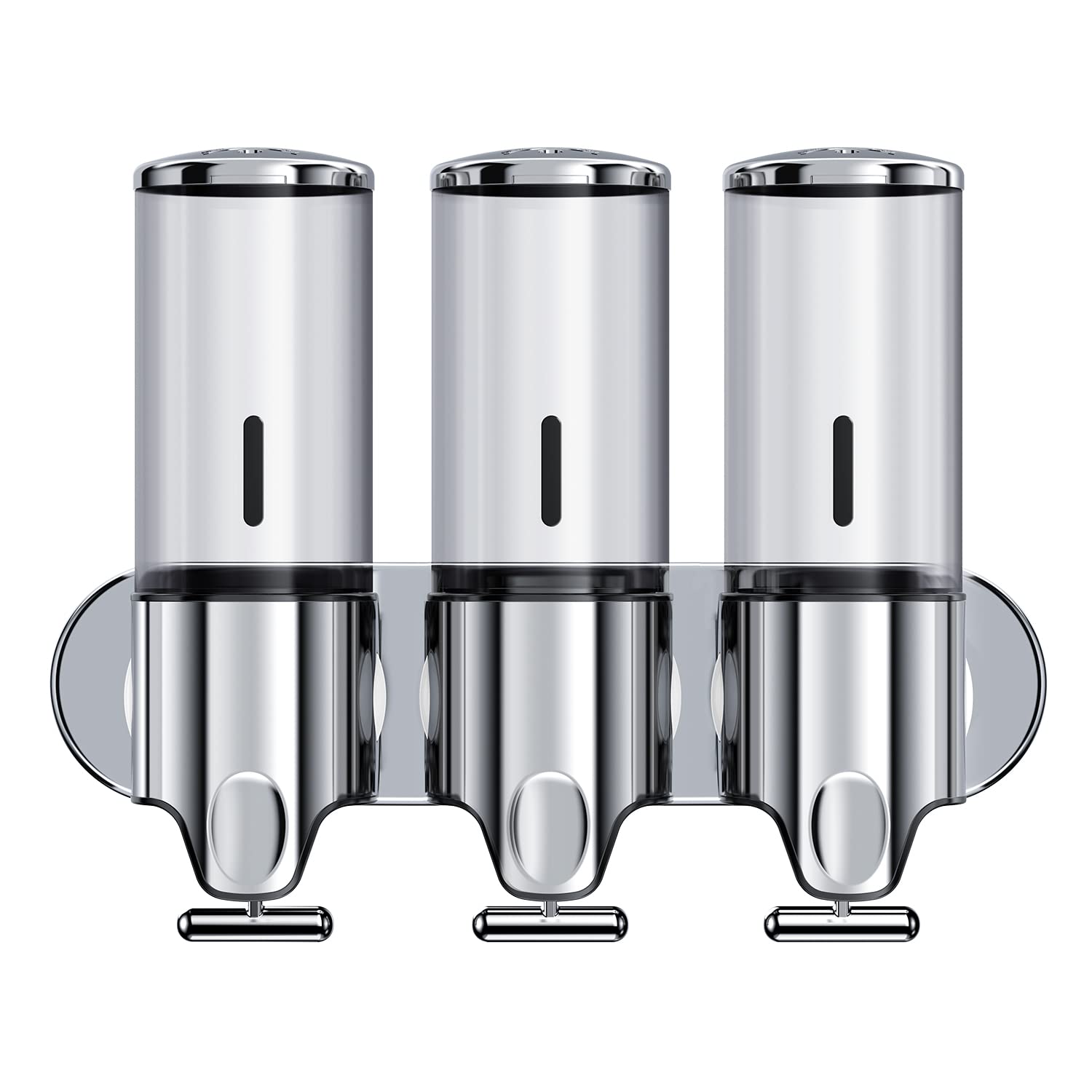 YIAOZ front view wall-mounted dispenser showing tidy shower organization