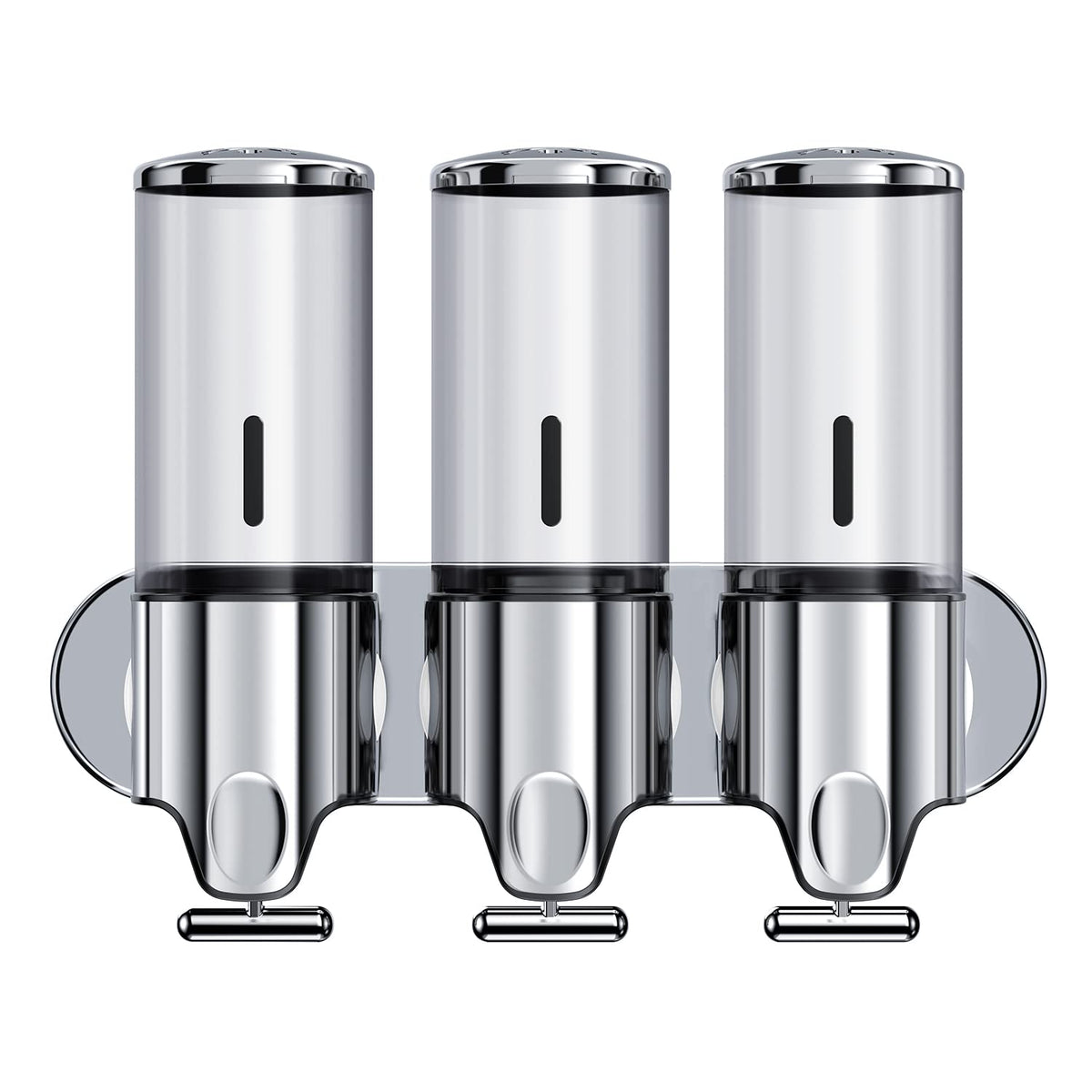 YIAOZ front view wall-mounted dispenser showing tidy shower organization