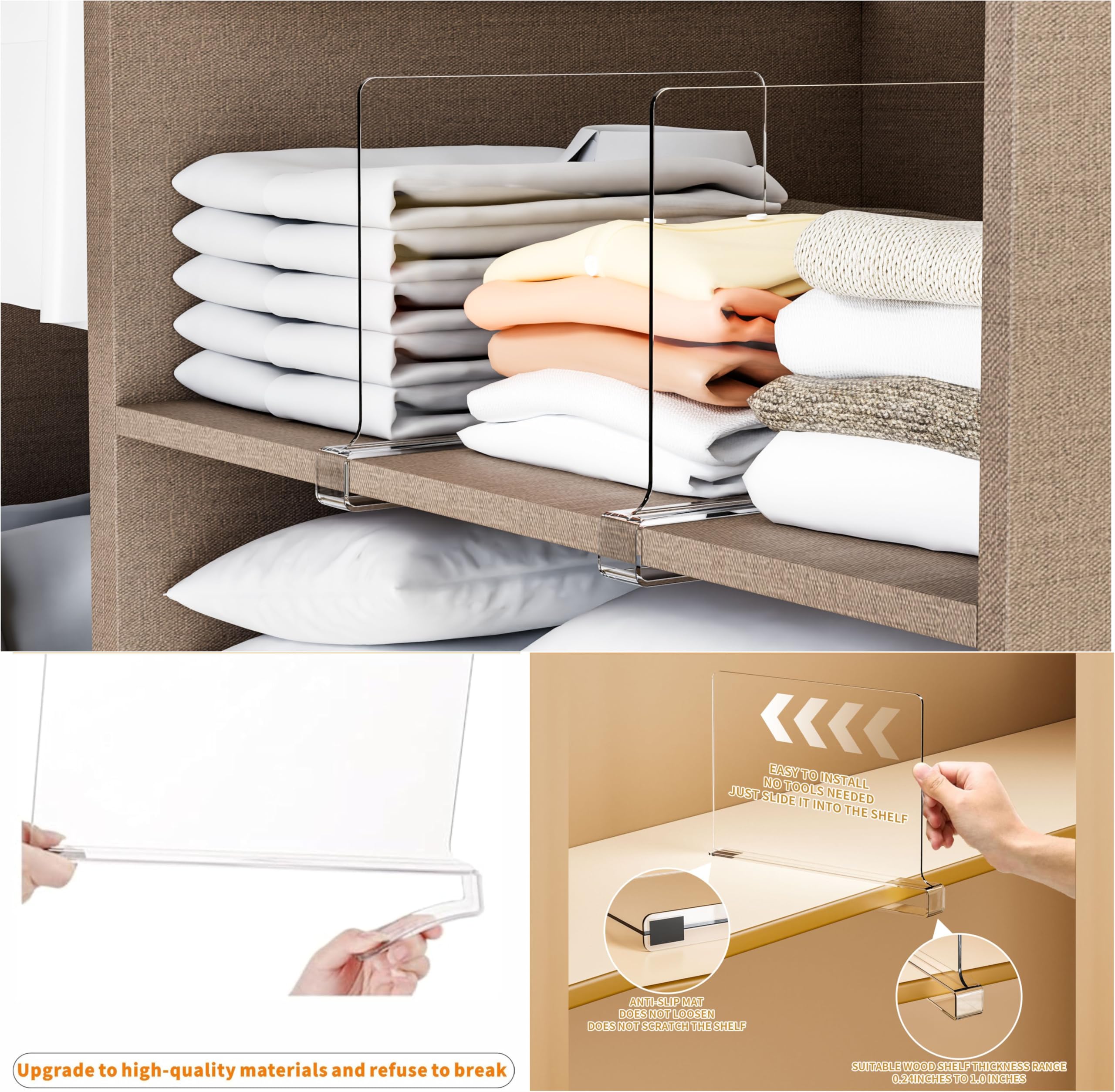 Yieach image of silicone anti-slip pad protecting wood shelf and preventing scratches