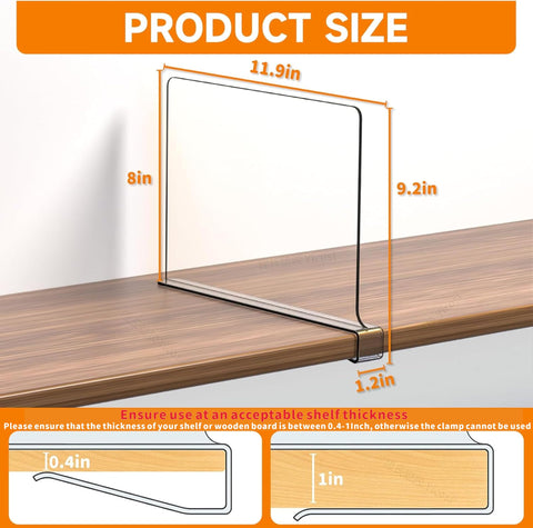 Yieach close-up of reinforced clip showing sturdy grip and shelf protection benefit