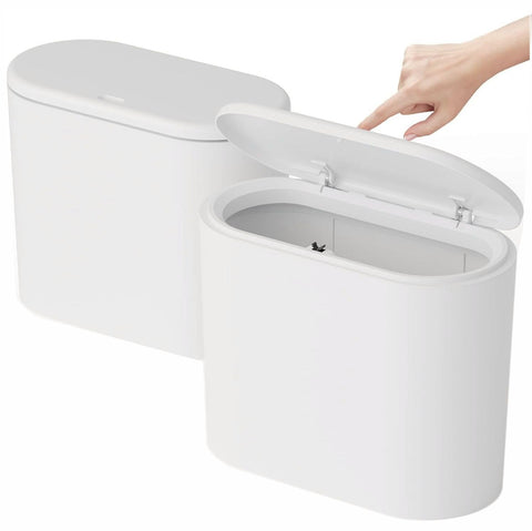 Yieach front view of lidded trash can showing tidy appearance