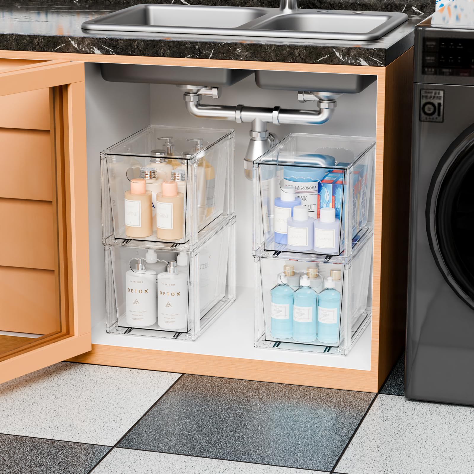 Yieach inside view with baby bottles showing organized feeding essentials