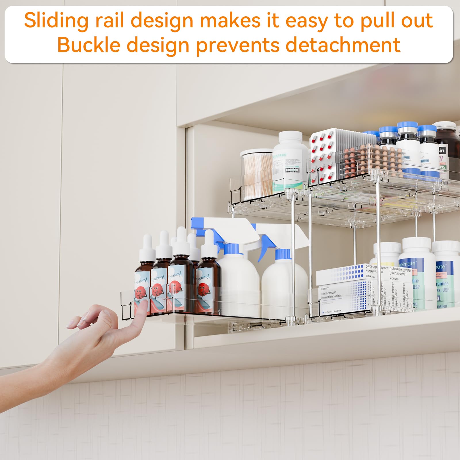 Yieach in a medicine cabinet showing quick visibility benefit