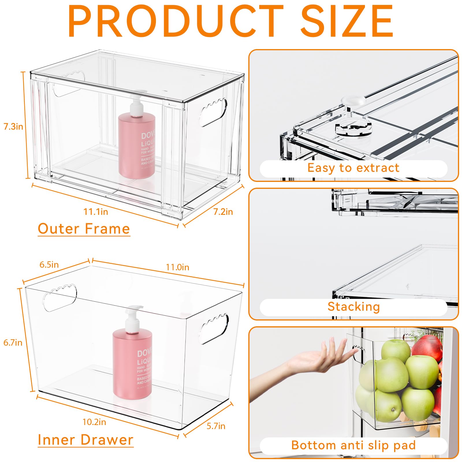 Yieach drawer pulled out under cabinet demonstrating easy access benefit