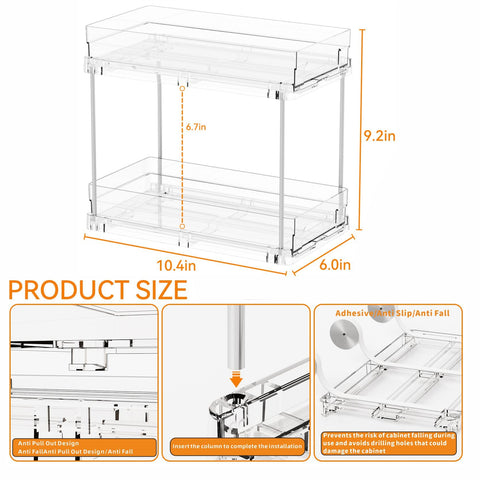 Yieach pulled-out drawer in cabinet showing easy access benefit