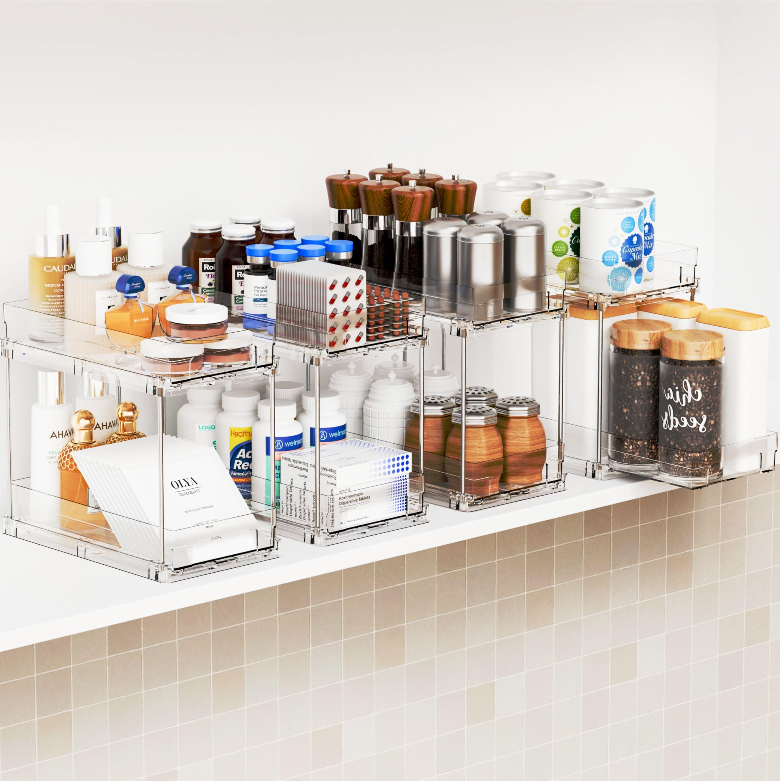 Yieach transparent drawer detail showing easy-identify contents benefit