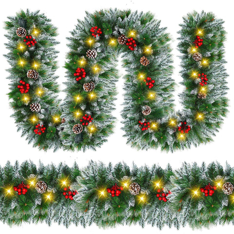 Yifdego front view garland showing full 9FT length and festive look