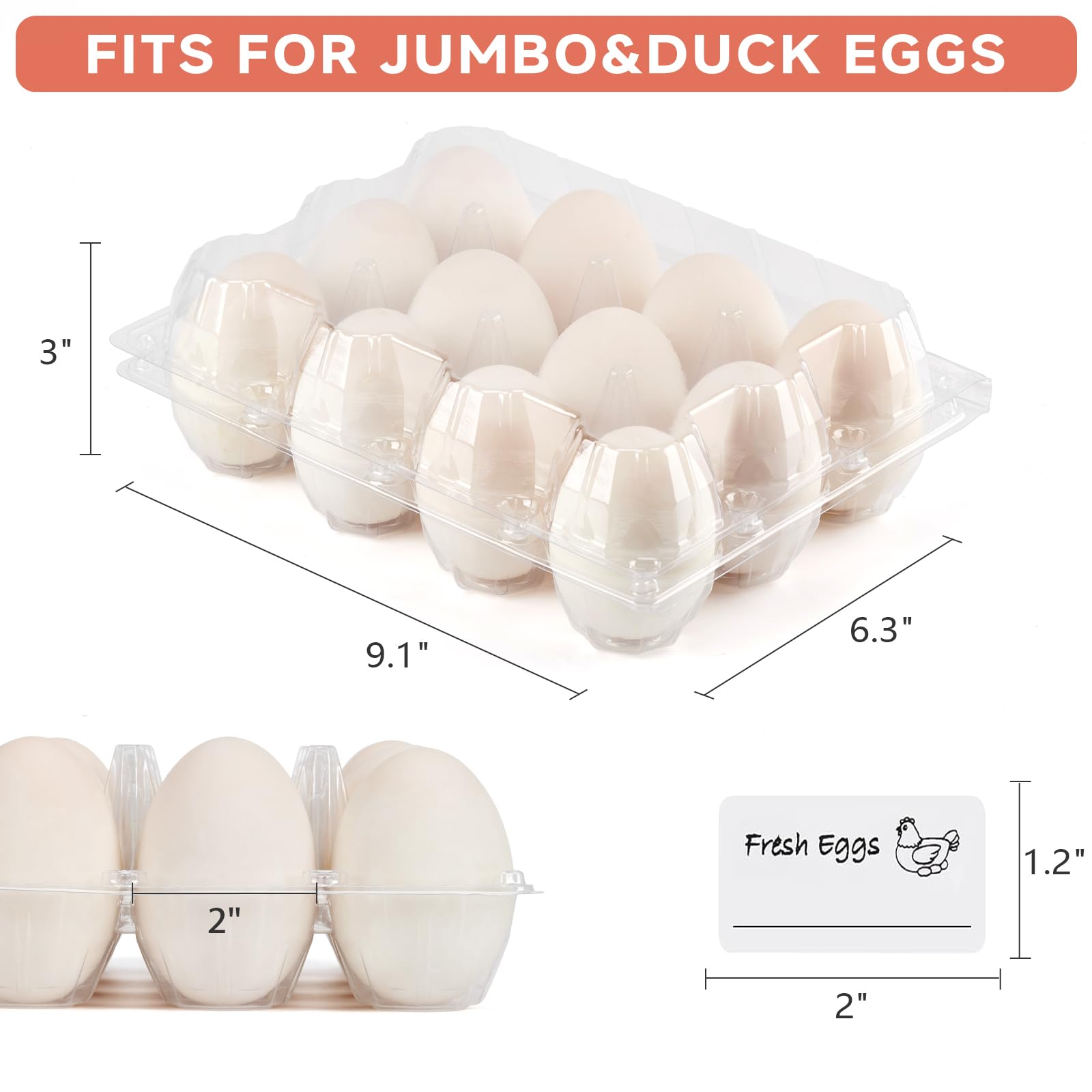 YIFIHGE open carton holding jumbo duck eggs for secure transport benefit