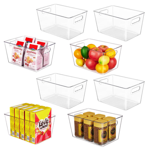 YIHONG front view of clear bin set showing neat storage benefit