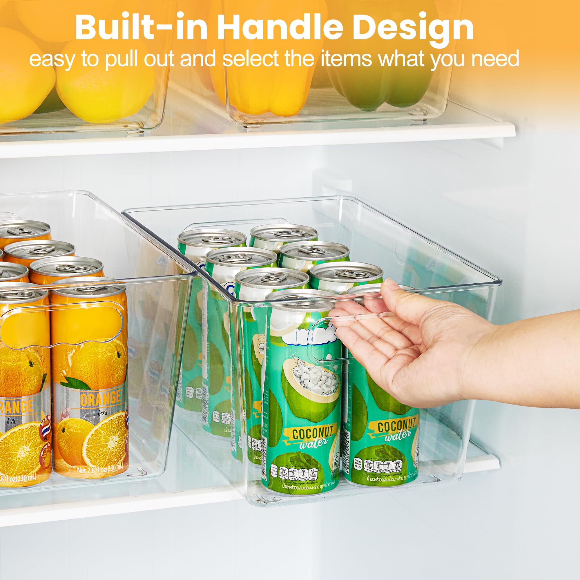YIHONG bins arranged in fridge for visible ingredient access benefit