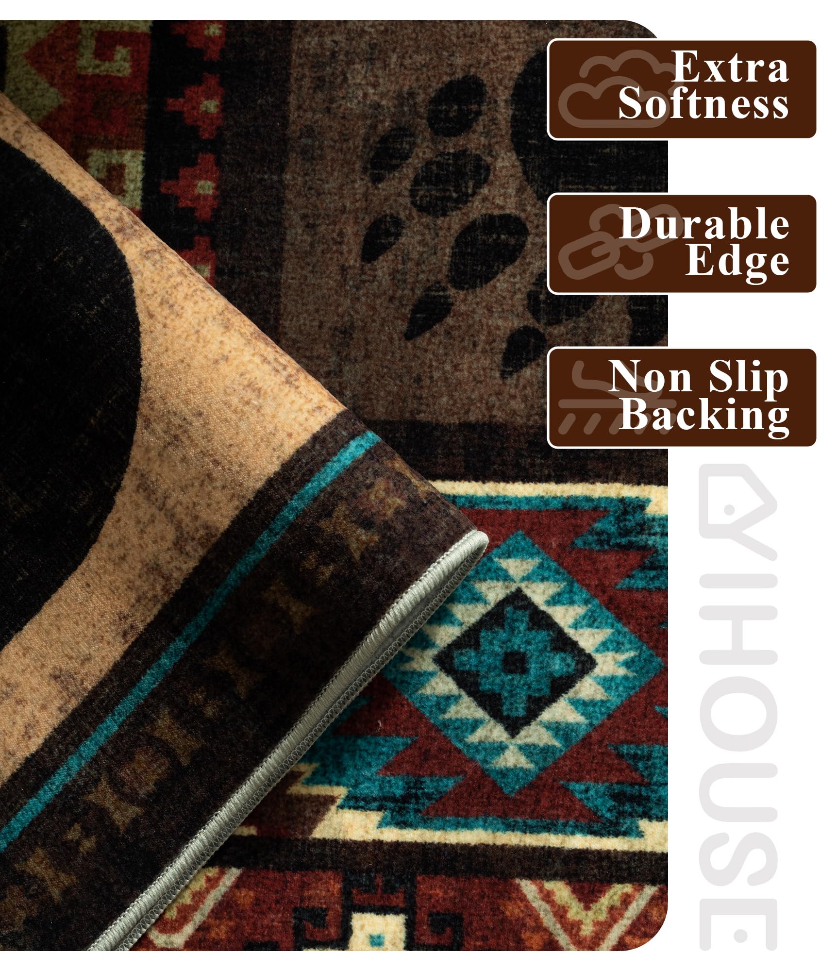 YIHOUSE rug beside bed creating rustic comfort and bedside protection