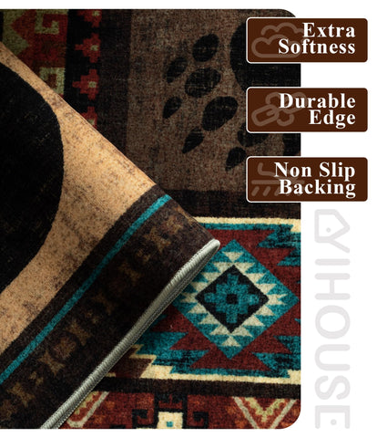 YIHOUSE rug beside bed creating rustic comfort and bedside protection