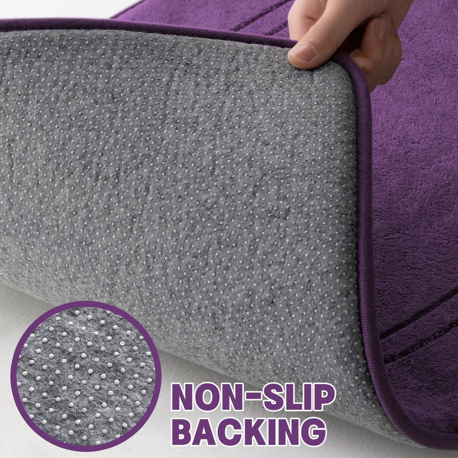 YIHOUSE long mat with U-shaped toilet rug showing full bathroom coverage