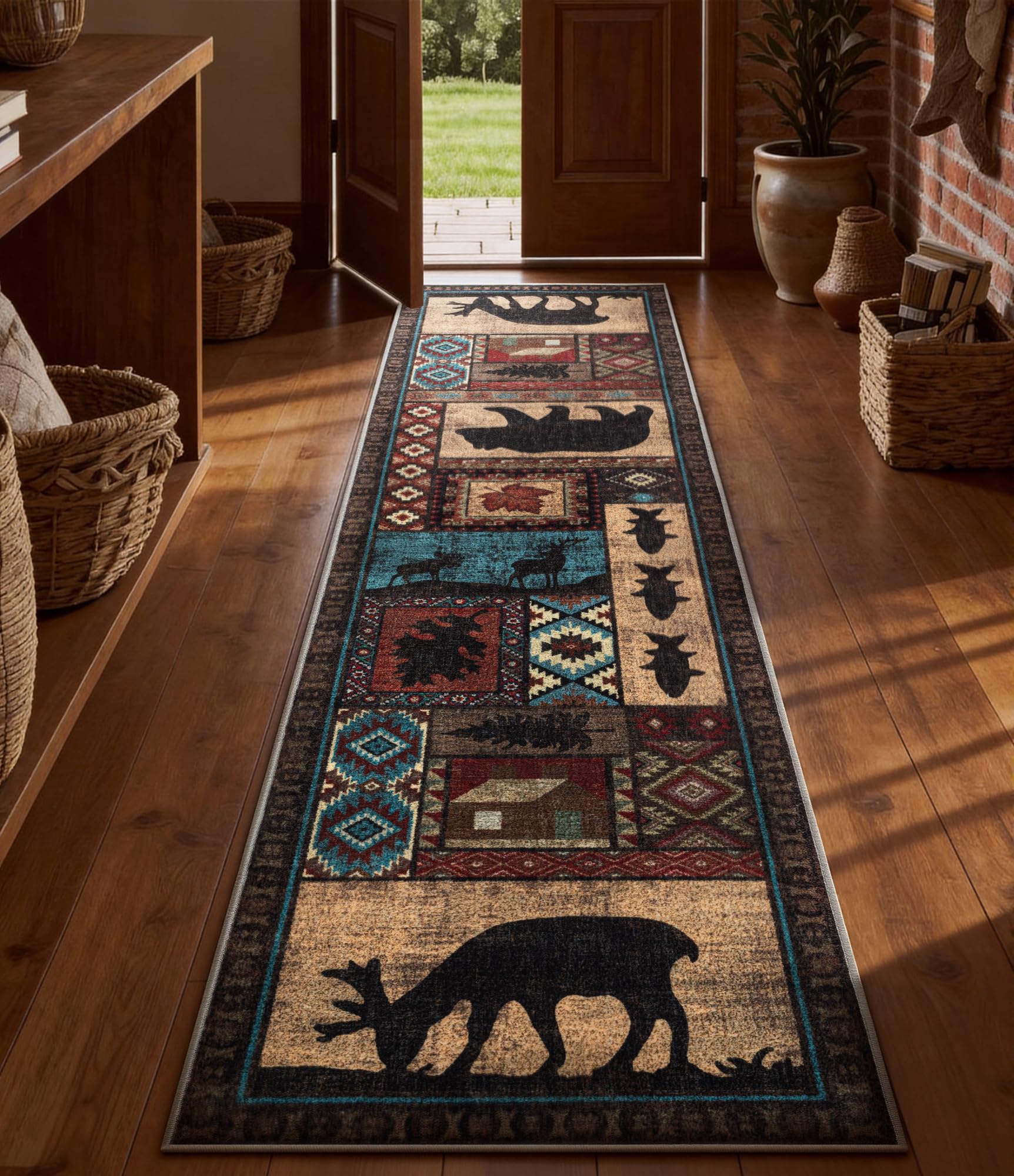 YIHOUSE runner in a hall showing how it warms narrow spaces and guides traffic
