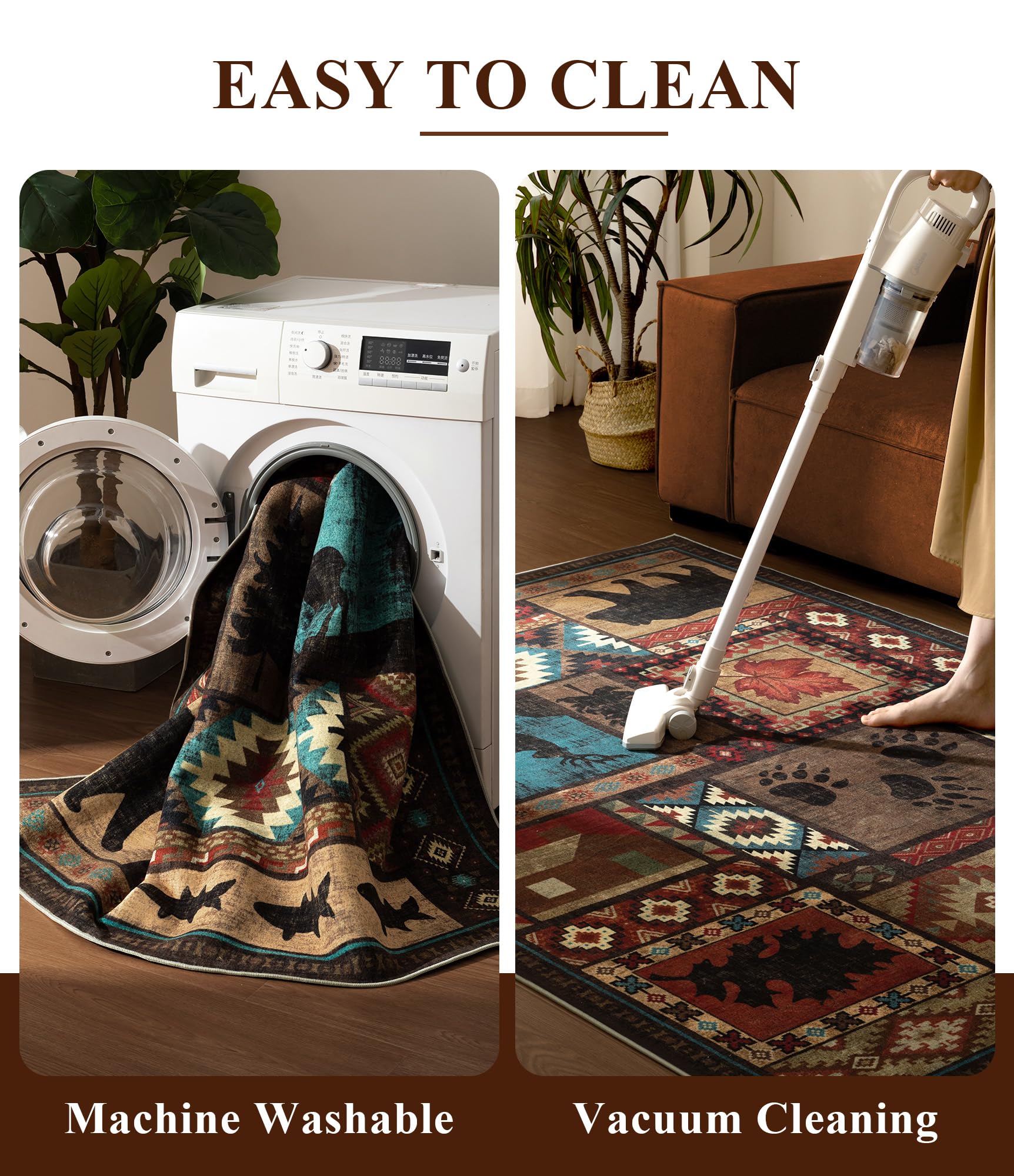 YIHOUSE pattern close-up with bear and deer motifs adding outdoor charm