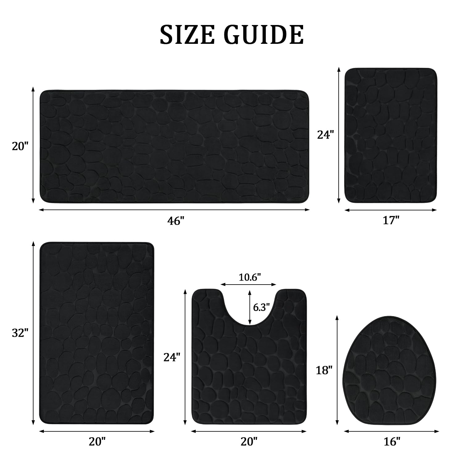 YIHOUSE molded anti-slip backing detail providing secure grip on hard floors