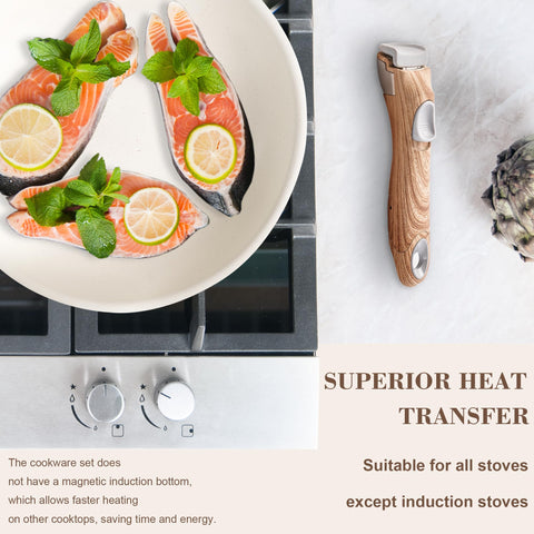 YIIFEEO granite nonstick surface close-up for easy release and simple cleaning