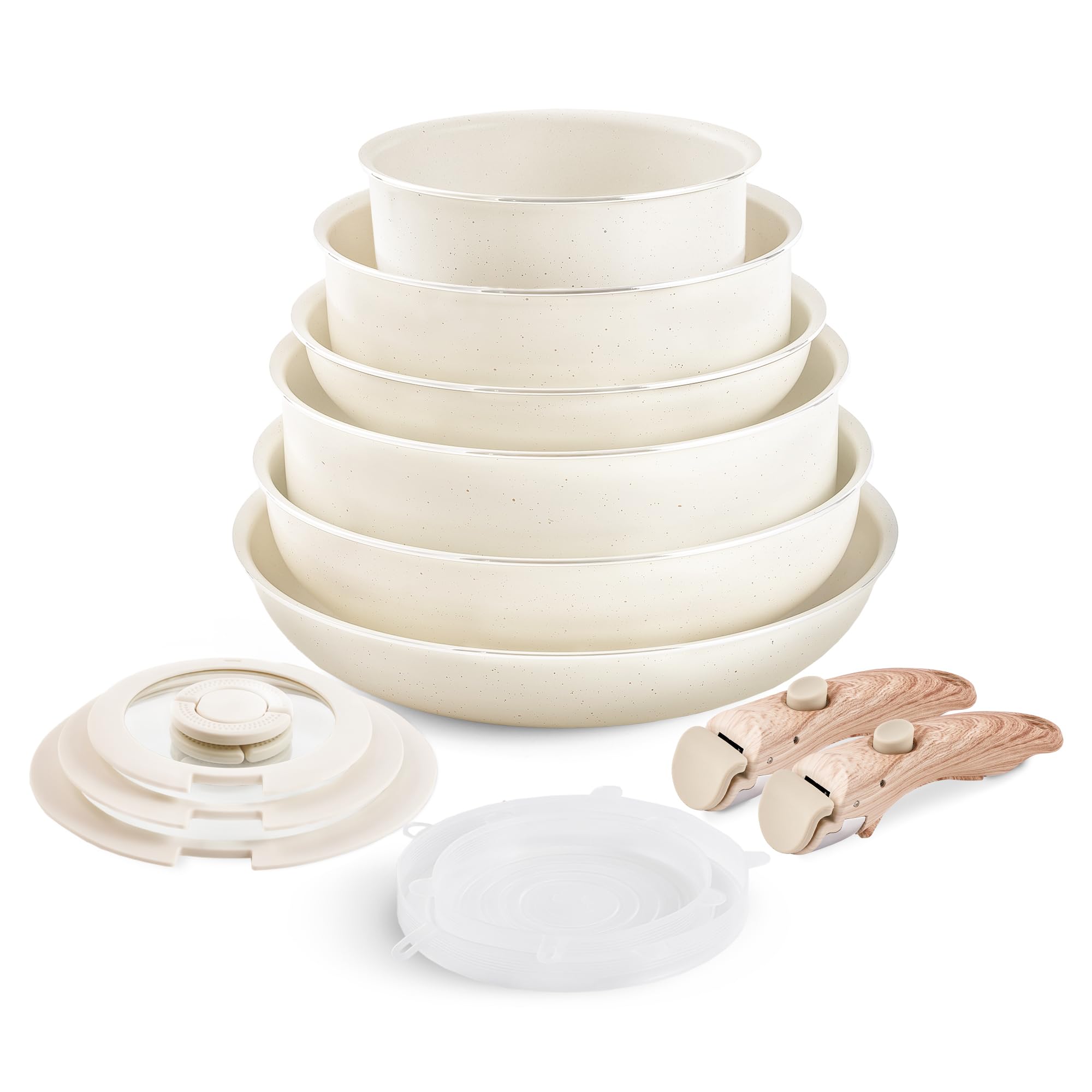 YIIFEEO front packaging showing beige granite set for compact storage benefit