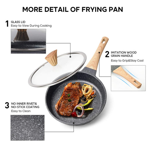 YIIFEEO pans beside plates to show size comparison and portion capacity