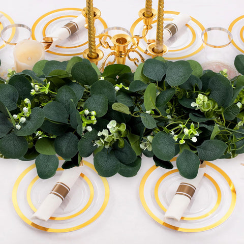 YIJXPOIN garland styled as a table runner with candles showing instant event enhancement benefit