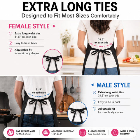YIKA front pockets holding utensils demonstrating convenient storage benefit