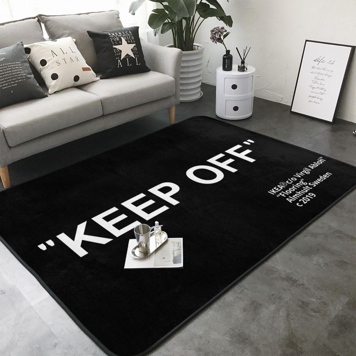 YIKUDU rug folded ready for shipping showing compact transport advantage