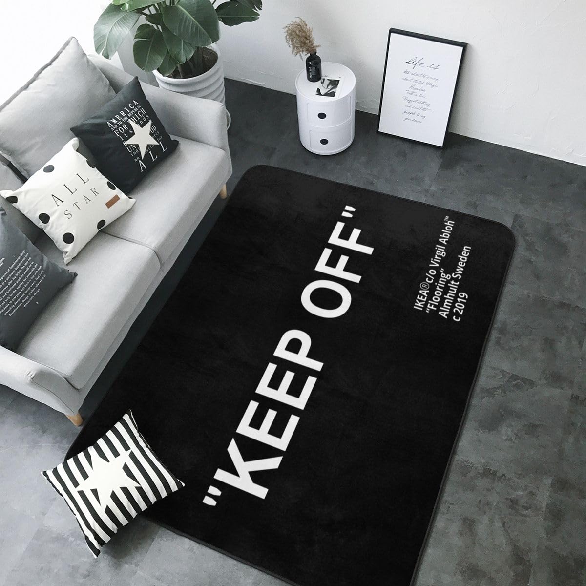YIKUDU rug in living room adding color and cozy floor comfort to decor