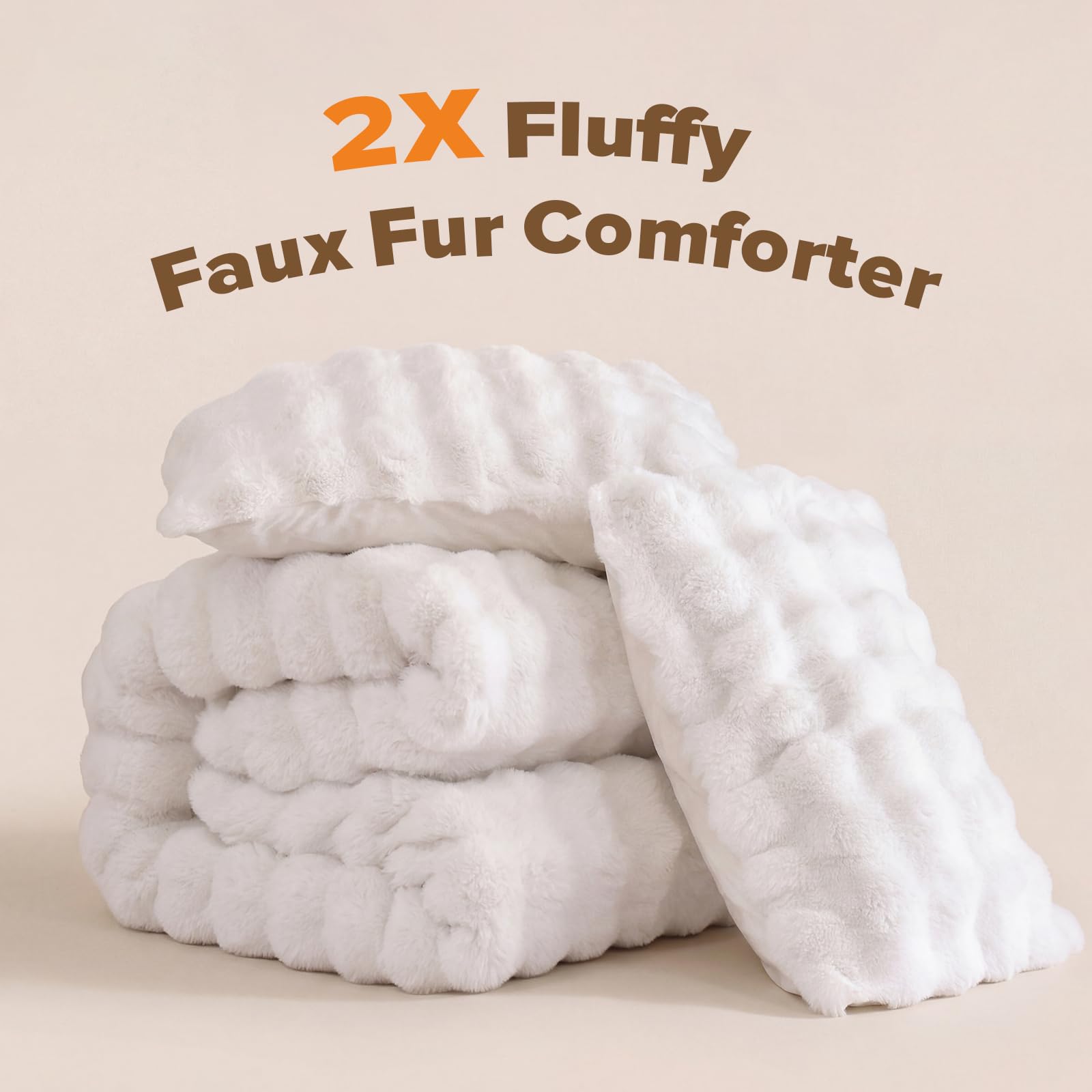 YIKUSH close-up of faux rabbit fur pile highlighting soft texture