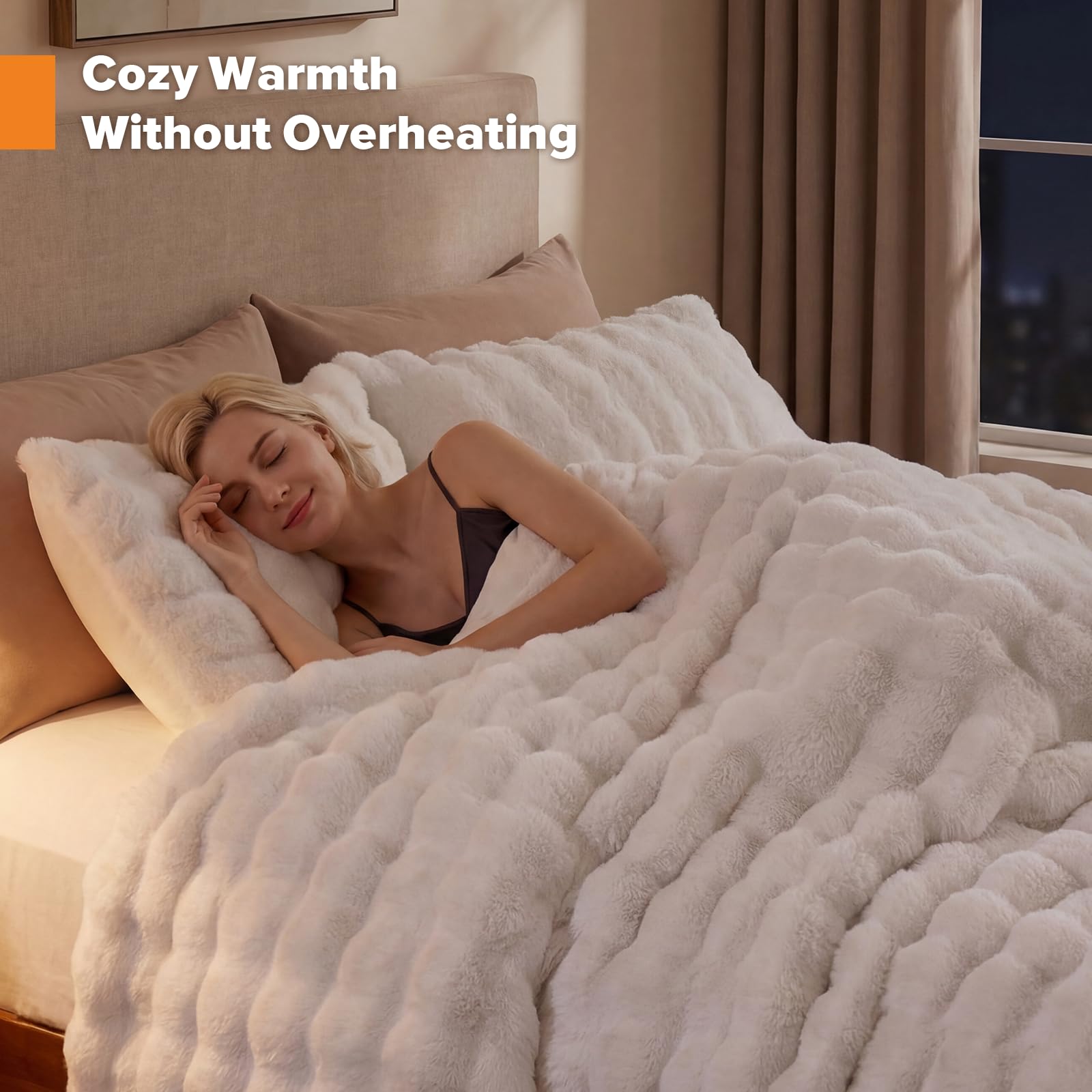 YIKUSH comforter styled on bed demonstrating cozy bedroom look
