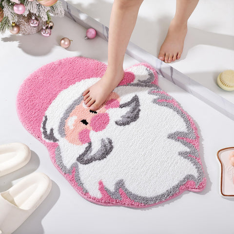 YIKUSH mat placed in bathroom adding cheerful holiday decor
