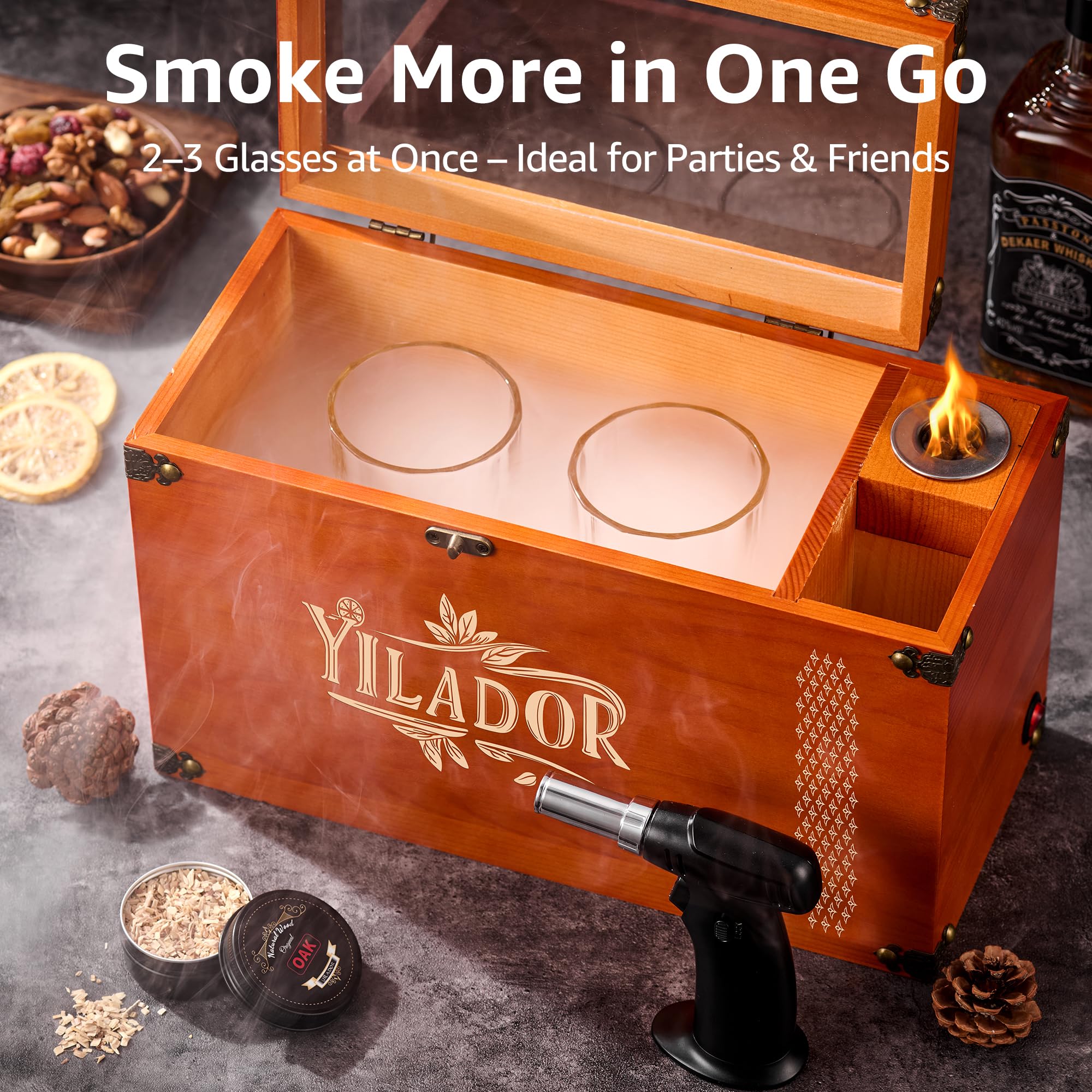 Yilador natural wood chips close-up highlighting flavor variety and clean burn