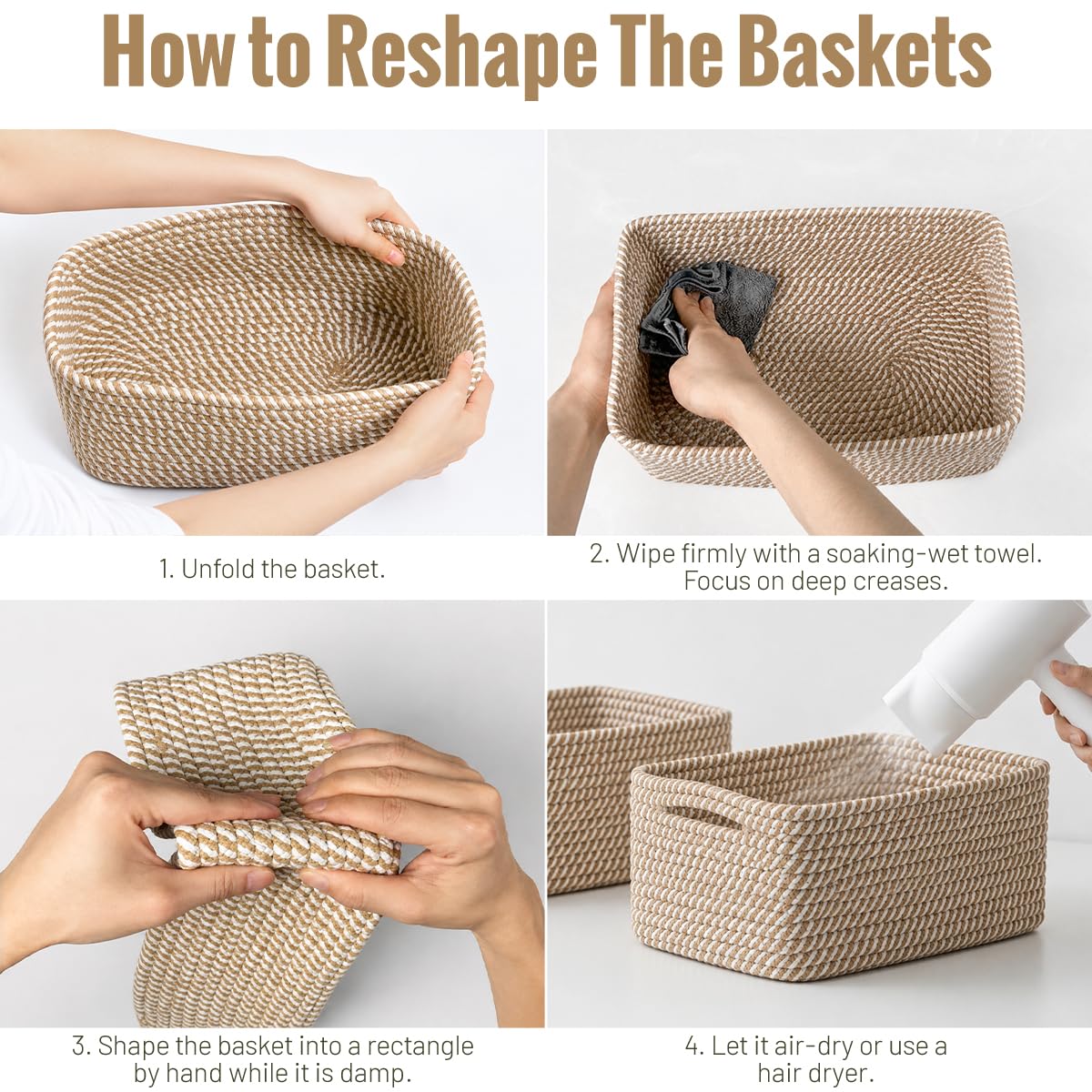 Yilobi basket on bathroom counter holding toiletries for clutter-free surfaces benefit