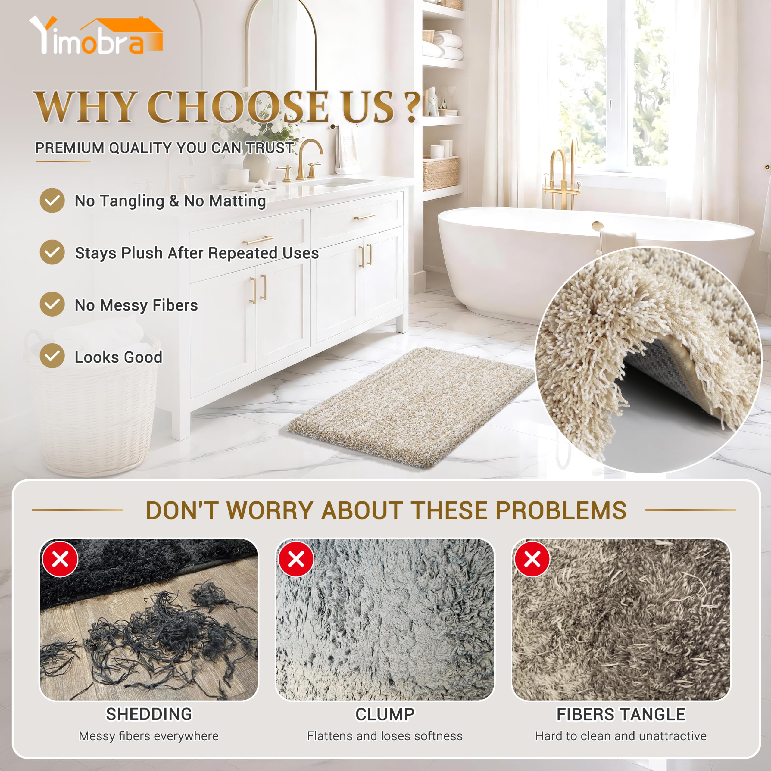 Yimobra mat in use at shower exit providing cushioned, water-absorbing step