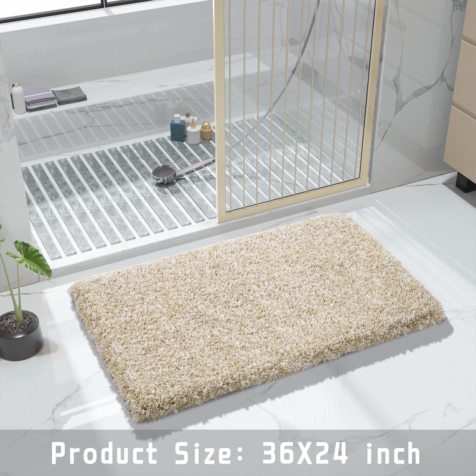 Yimobra size compared to tub showing 36x24 inch scale and bathroom fit