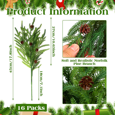 Yinder close-up of realistic PE needles and pine cone detail for natural appearance