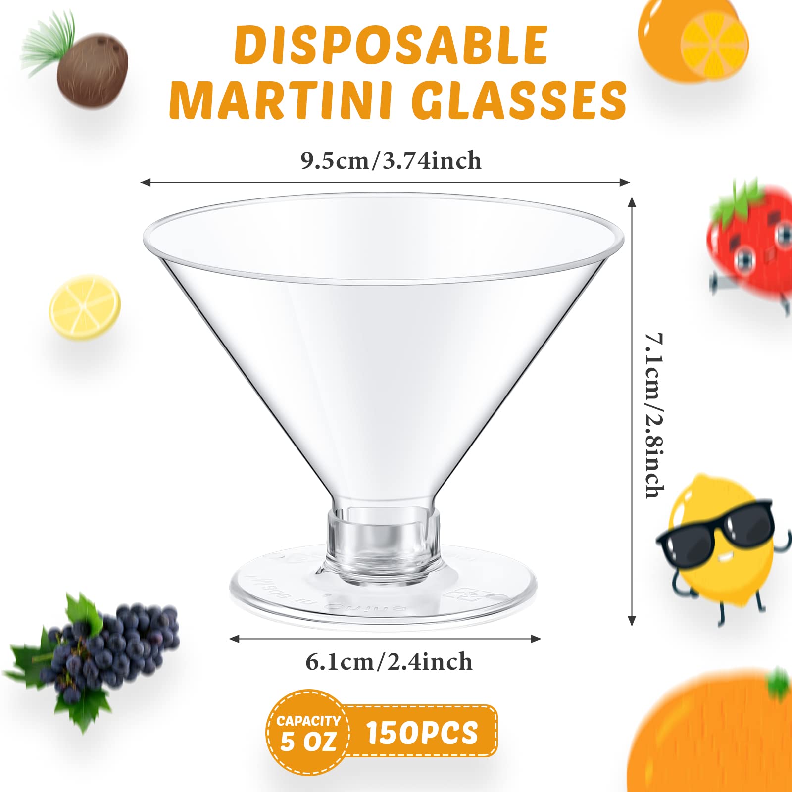 Yinkin martini glass closeup rim and bowl highlighting clarity and presentation