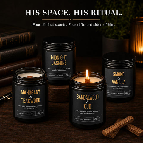 Yinuo Candle smoke & vanilla burning in room, creating cozy smoky-sweet atmosphere