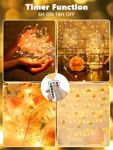 YIQU fairy lights draped along staircase railing creating warm evening atmosphere