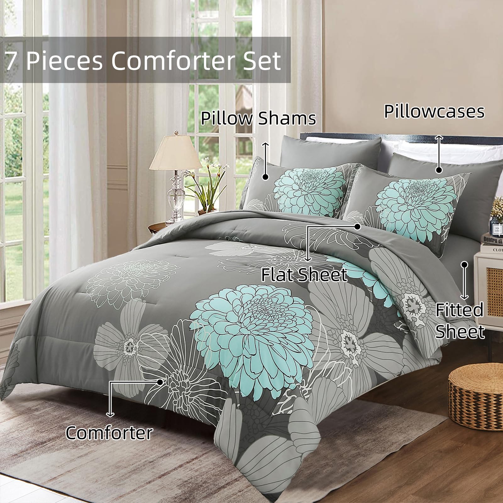 Yiran sheets and shams flat lay showing coordinated set for effortless styling