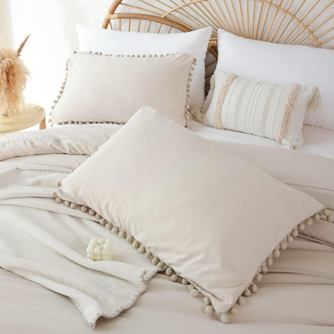 YIRDDEO bed styled in a bedroom showing neutral beige set warmth