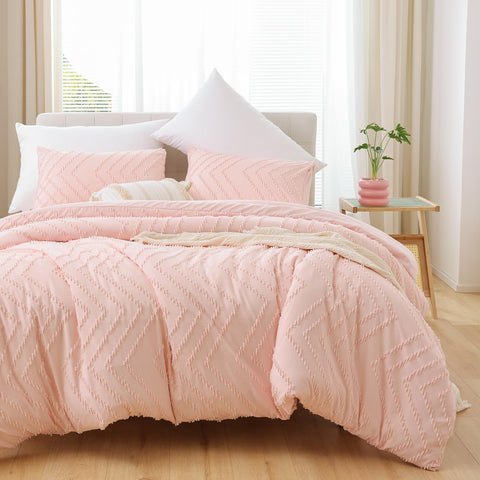 YIRDDEO front view of blush pink twin comforter adding cozy style
