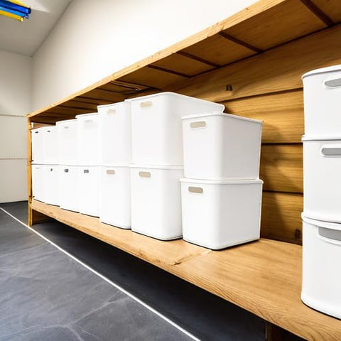 Yishyfier bin slid under bed illustrating low-profile space usage