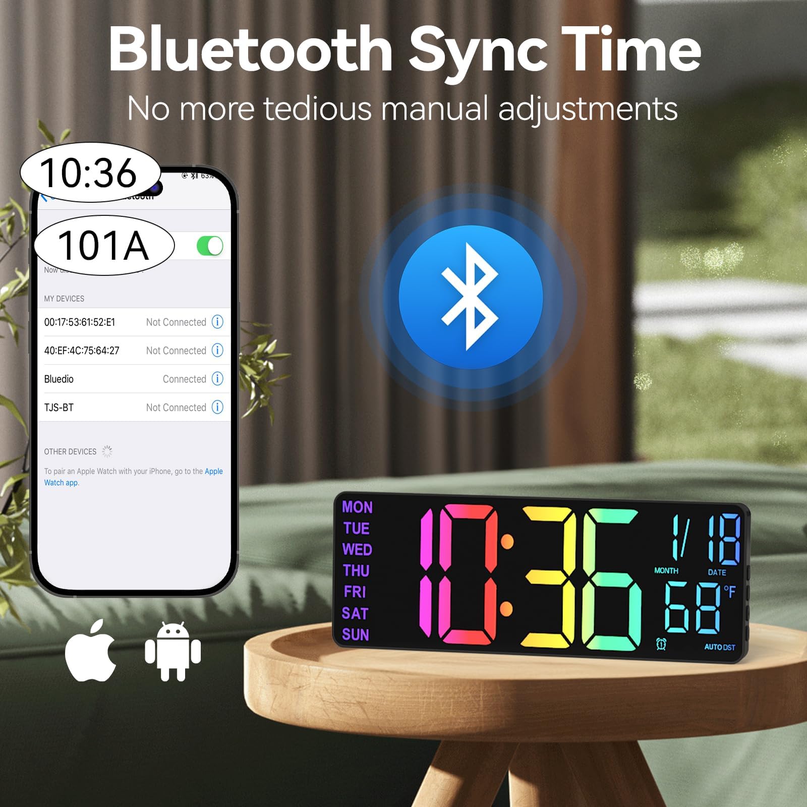 YISILE mounted in kitchen offering clear time visibility