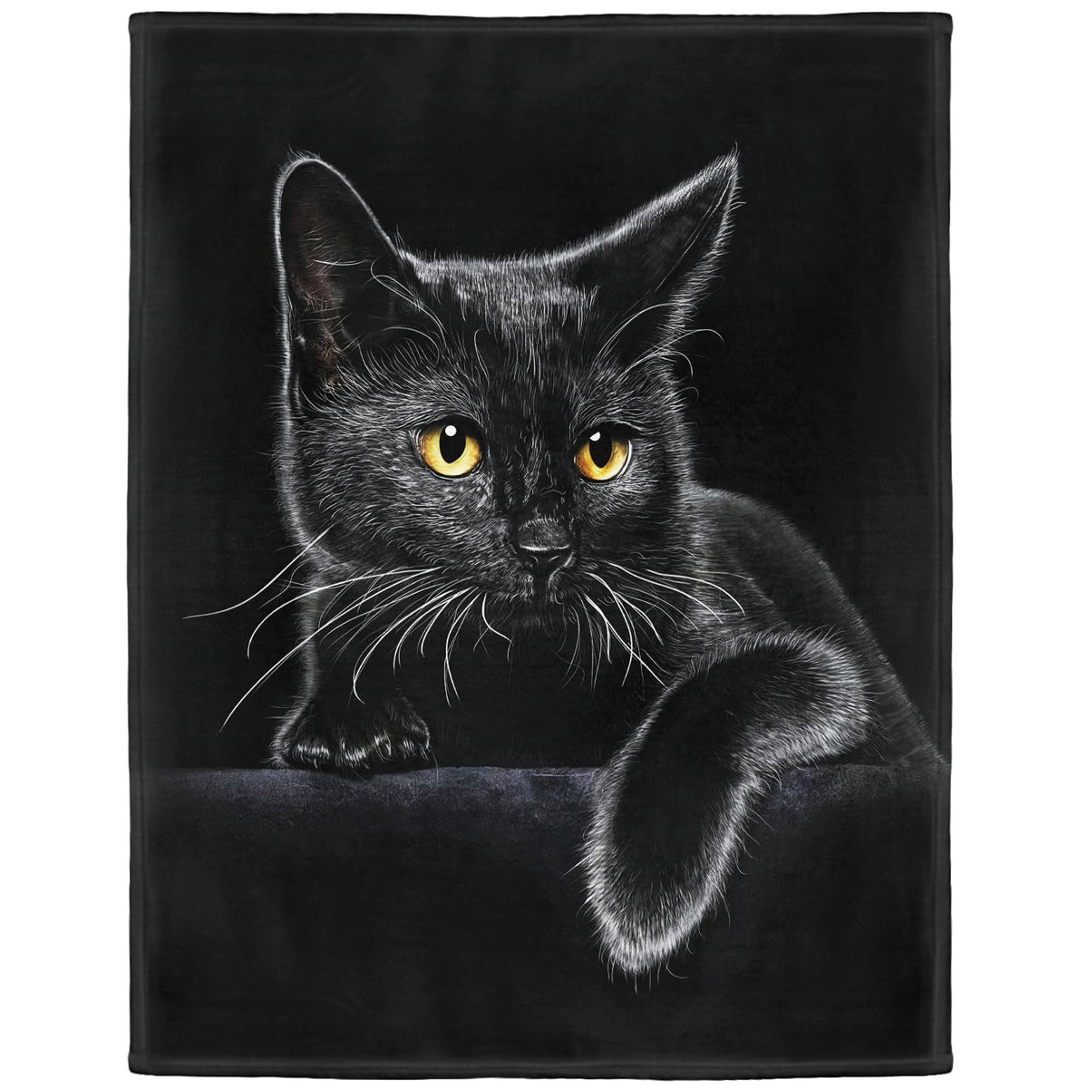 YISUMEI front view showing big-eyes black cat design and cozy look